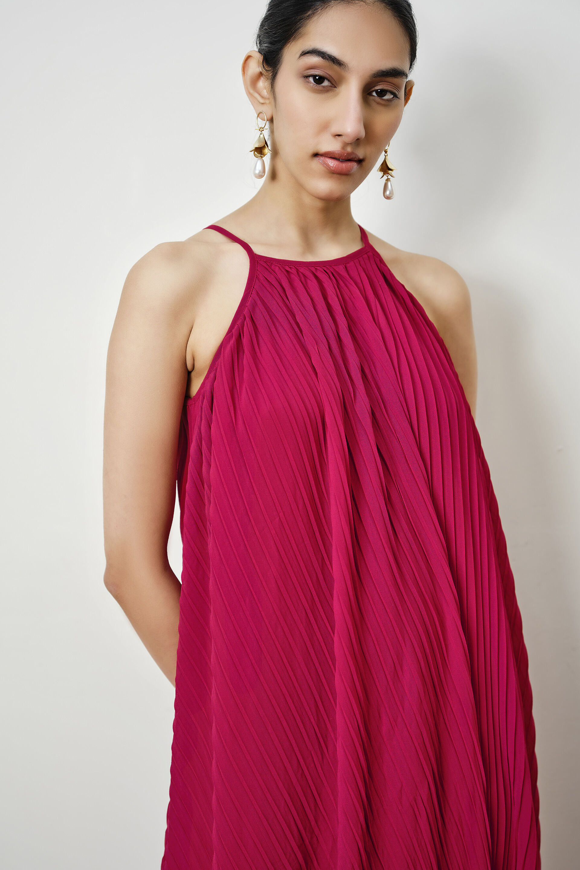 Garnet Hour Asymmetric Dress, Wine, image 3